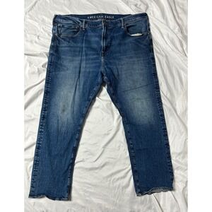 American Eagle Original Straight Flex Blue Jeans Mens 42x32 Medium Wash Denim